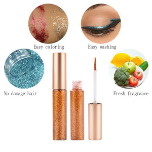 10pcs Waterproof Metallic Pigment Glitter Eyeliner