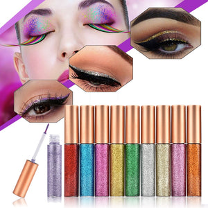 10pcs Waterproof Metallic Pigment Glitter Eyeliner